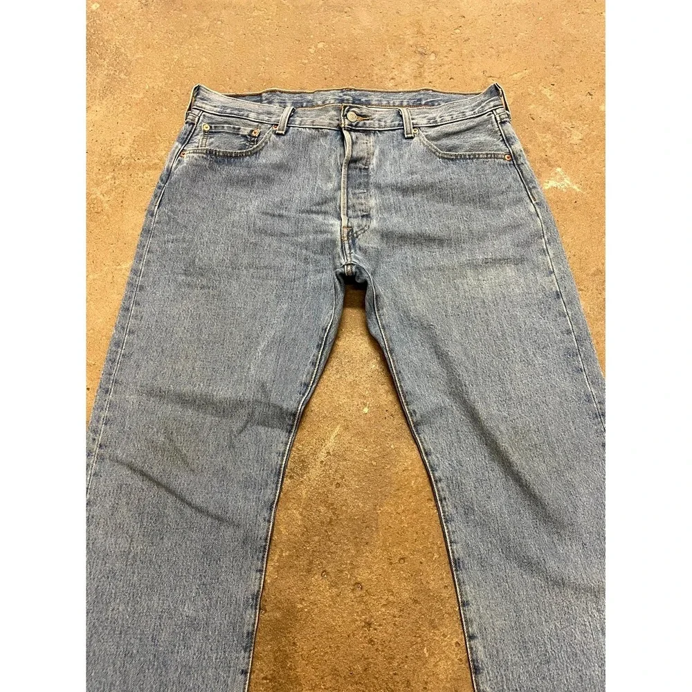 Levi's 501 Straight Jeans Men 38x32 Blue‎ Denim Stonewash Cotton Original Fit